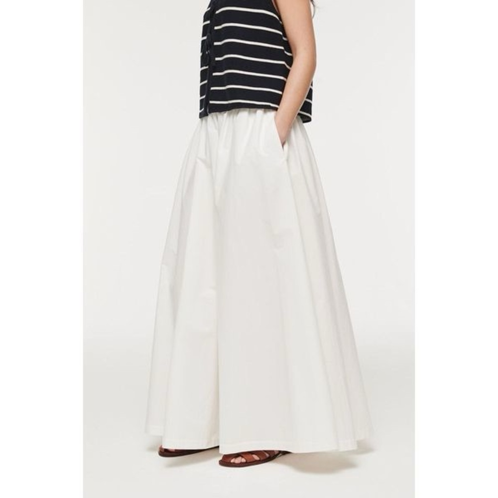 Aligne poplin full maxi skirt white